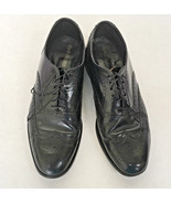  Vintage retro black wingtip oxford brogue style  lace tie  shoes made i... - €17,15 EUR