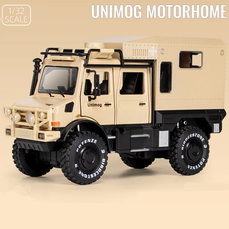 1/28 UNIMOG U4000 Motorhome Alloy Cross-country Touring Car Model Diecasts Toy O - £116.02 GBP