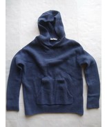 Vince Women Blue Hooded Long Sleeve Wool Blend Sweater Oversized XS/TP EUC - $20.79