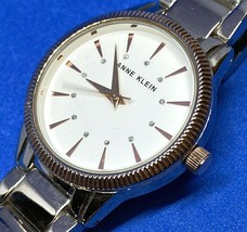 Anne Klein AK/3057 Dual Tone White Dial Analog Quartz Watch Hours~New Battery - £7.50 GBP