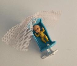The Littles Vintage 1980s Tiny Baby Doll w/ Swinging Rocker Bed Die Cast Metal - £14.57 GBP