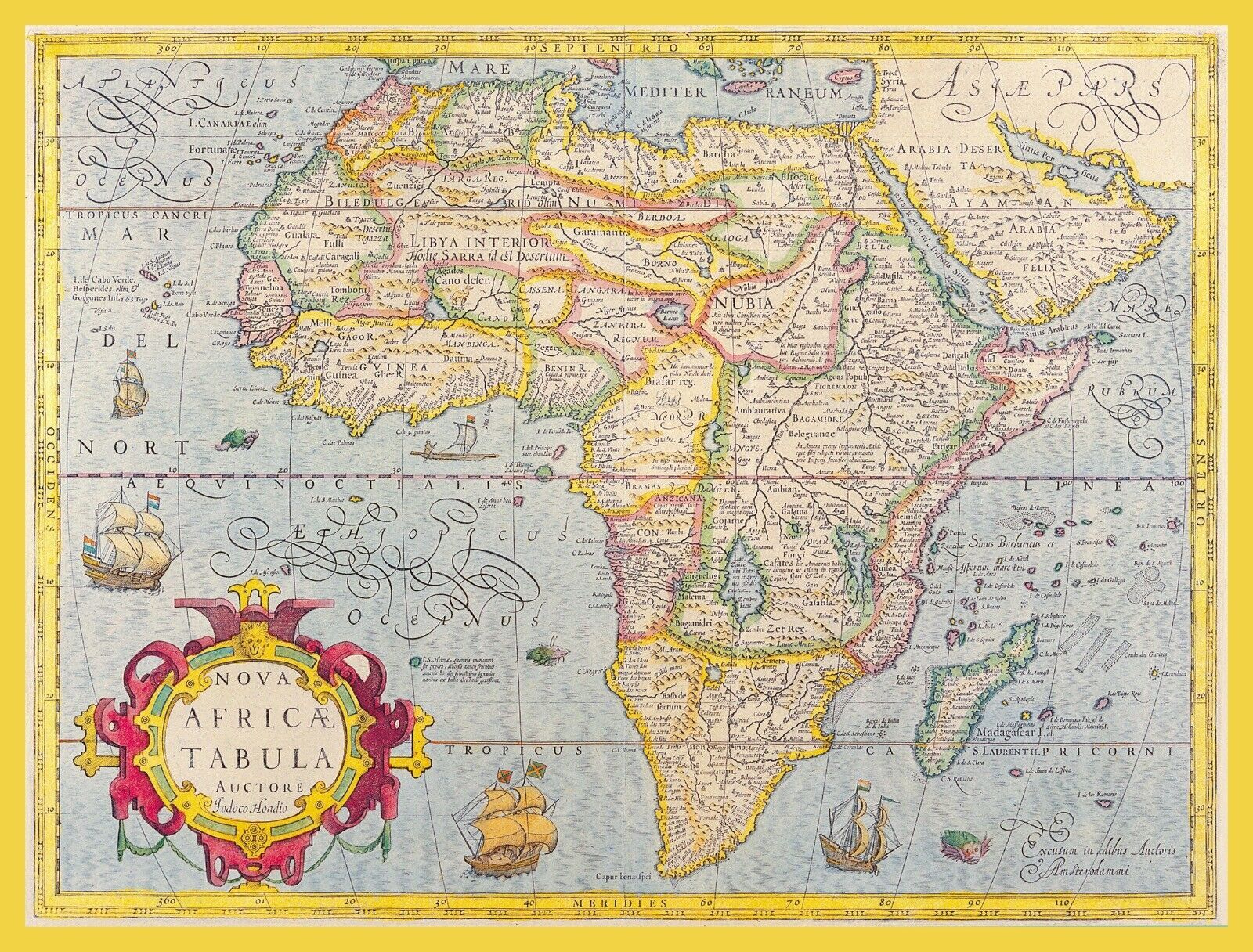 Wall Decor Poster.Interior home.Room design.Africa Vintage antique map.11602