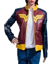 Red Blue DC Wonder Woman Justice League Gal Gadot Costume Ladies Leather... - $143.99
