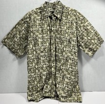 Batek Bay Men&#39;s Shirt Size M Medium Button Up Casual Olive Green Weave Pattern - £10.13 GBP