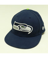 New Era 59FIFTY Seattle Seahawks NFL Logo Blue Hat Fitted Size 7-1/8 - £9.92 GBP