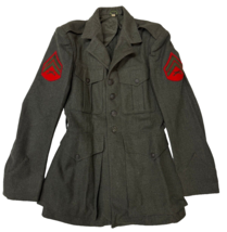 1958  Wool US Marine Dress Uniform Jacket w Rank  Patch Size 34R Bannerc... - $49.50