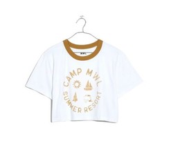 Madewell MWL Camp Resort Crop Ringer T-Shirt White NF331 Women’s Size XL - $29.70
