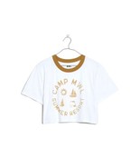 Madewell MWL Camp Resort Crop Ringer T-Shirt White NF331 Women’s Size XL - $40.62 CAD