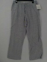 Ellen Tracy Linen Pant SZ M Marina Chalk Combo Elastic Waistband Pockets Tie NWT - £15.95 GBP