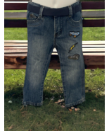 Wrangler Boys Denim Jeans Toddler Size 2T Belt Embrodered Pockets - £12.23 GBP
