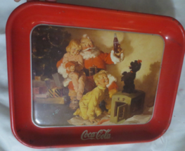 Coca Cola Christmas Tray Santa with Children & Poodle   Scratches - $2.48