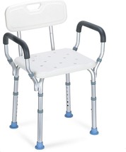 Oasisspace Heavy Duty Shower Chair With Back - Bathtub Chair With Arms For - £40.11 GBP