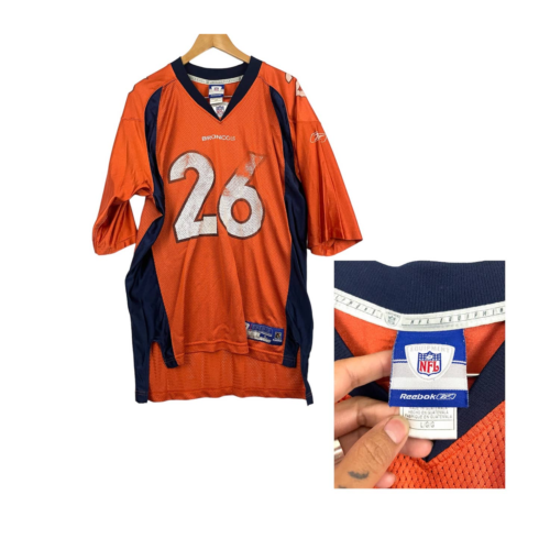 Primary image for Denver Broncos NFL Reebok Football Jersey #26 LARGE Men's Mike Bell