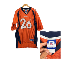 Denver Broncos NFL Reebok Football Jersey #26 LARGE Men&#39;s Mike Bell - £24.77 GBP