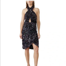 Bardot The Sequin Halter Dress, Black/Multi, Black Tie, Cocktail Party L... - $126.23
