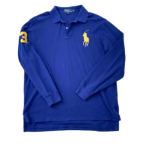 Polo Ralph Lauren Shirt Mens XL Blue Big Pony Long Sleeve #3 Polo Shirt Preppy - £23.36 GBP