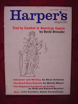 Harper&#39;s April 1961 Malcolm Bradbury John Gunther ++++ - £6.90 GBP