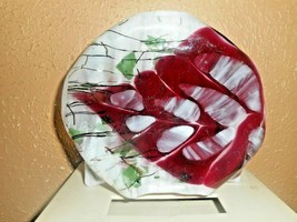SLAG GLASS  ART GLASS  FOOTED CANDY DISH BEAUTIFUL ART DECO STYLE CHIP - £15.94 GBP
