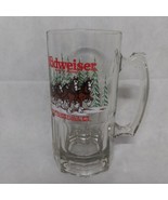 Budweiser Clydesdales 32 Ounce Holiday Beer Mug 8&quot; 1989 Libbey - £19.53 GBP
