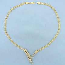 Italian Made Abstract Design Bismarck Link Diamond Necklace in 14K Yello... - $1,407.50