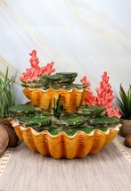 Ocean 2 Tier Golden Giant Clam Shells LED Light Display Stand For Mini M... - $44.99