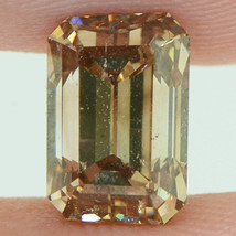 Loose Emerald Shape Diamond Fancy Brown Color 2.06 Carat VS1 Certified Enhanced - £2,186.01 GBP
