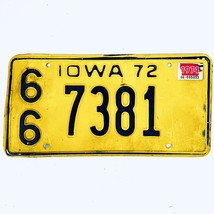 1974 United States Iowa Mitchell County Passenger License Plate 66 7381 - £14.81 GBP