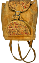 Portugal Cork Backpack Drawstring Closure w/ Floral &amp; Butterfly DIe Print - $1,074.64 MXN