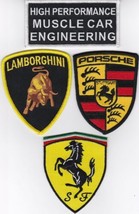 HIGH PERFORMANCE SEW/IRON PATCH EMBROIDERED LAMBORGHINI FERRARI NHRA NAS... - £20.39 GBP