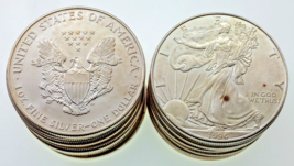 1996 S $1 Plateado American Eagle Rollo (20 Piezas) Some Circulación, Má... - $980.07