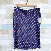 LuLaRoe Cassie Stretchy Pencil Skirt Purple Blue Striped Womens Plus Siz... - £19.77 GBP