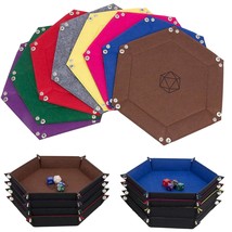 Dice Tray 8 Pieces Folding Hexagon Dice Tray, Felt Dice Tray Holder For ... - $43.99