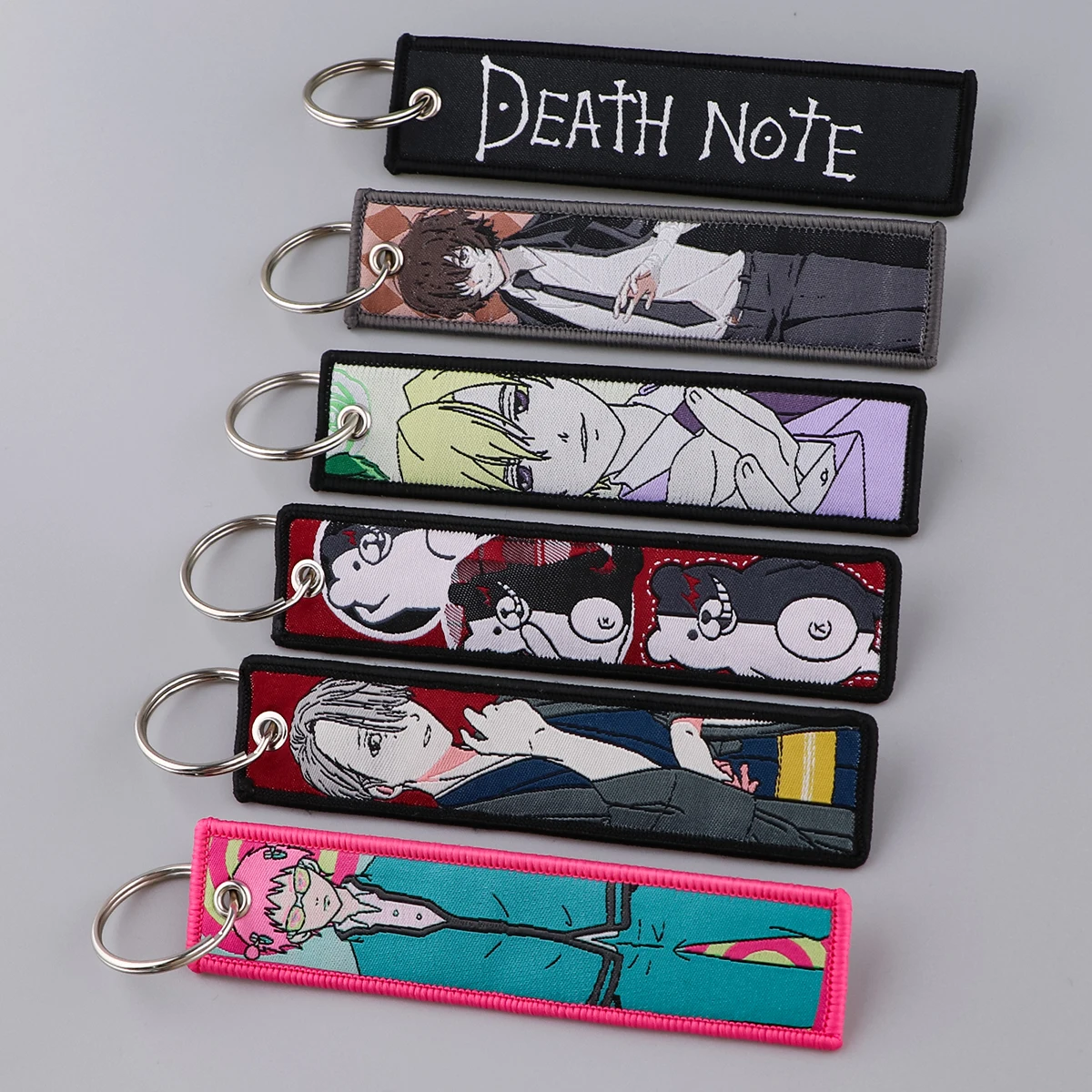 Death Note Embroidered Keys Tag Keychains for Women Men Keyring Japanese Anime - £5.69 GBP