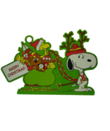 Peanuts Merry Christmas Diecut Snoopy and Woodstock 1965 Sleigh w Toys 1... - £9.40 GBP