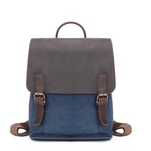 Vintage Canvas+Leather Backpacks Women Large Capacity Travel Daypacks - £83.38 GBP