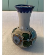 VTG Tonala Mexico Signed &quot;REYNA&quot; Pottery  Flowers Blue Hand Painted - $561.86 MXN