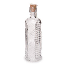Darice - Glass Bottle Hexagon with Raised Dots - Clear - 5 inches - £23.69 GBP
