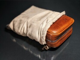 Brizard and Co Antique Saddle Leather Traveler with cutter and lighter image 6