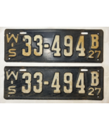 Pair of 1927 Wisconsin License Plates - #33-494 B - $53.79 CAD