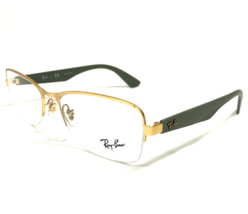 Ray-Ban Eyeglasses Frames RB6309 2730 Green Gold Rectangular Half Rim 55-18-145 - £37.19 GBP