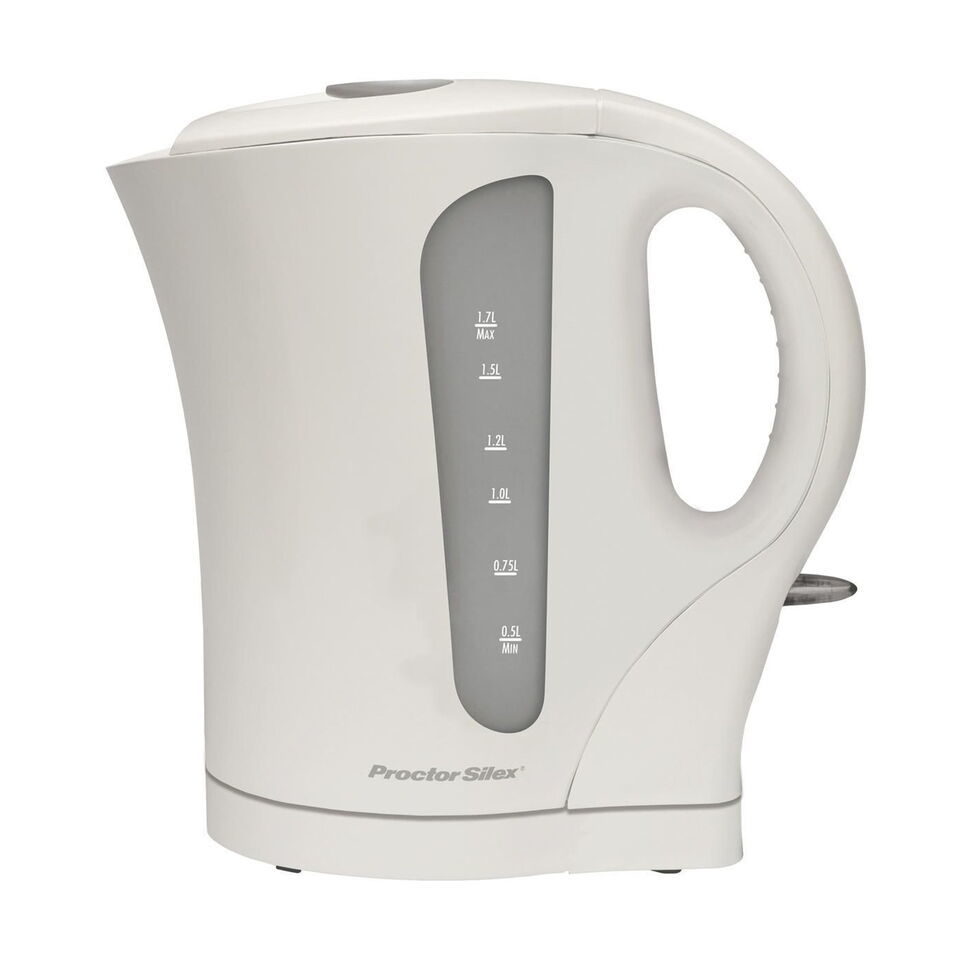 Proctor Silex 1.7 Liter Plastic Cordless Electric Kettle in White - $34.64