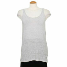 EILEEN FISHER Dark Pearl Gray Linen Jersey Mini Stripe Long Slim Tank Ca... - €60,75 EUR
