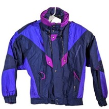 Retro 90s Snow Jacket Purple Pink Blue Sz 40 M/L Color Block Couloir Wom... - $100.00
