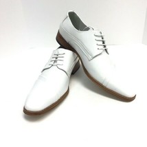 Amali Men&#39;s Kalmin White Dress Shoes Folded Vamp Leather Lined Sizes 8.5... - £39.04 GBP