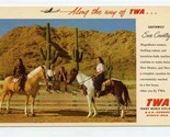 TWA Southwest Sun Country Postcard Horses Cactus Arizona Nevada New Mexico  - $13.86