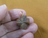(CR502-201) 3/4&quot; oiled Fairy Stone Pendant CHRISTIAN CROSS Staurolite Cr... - £19.11 GBP