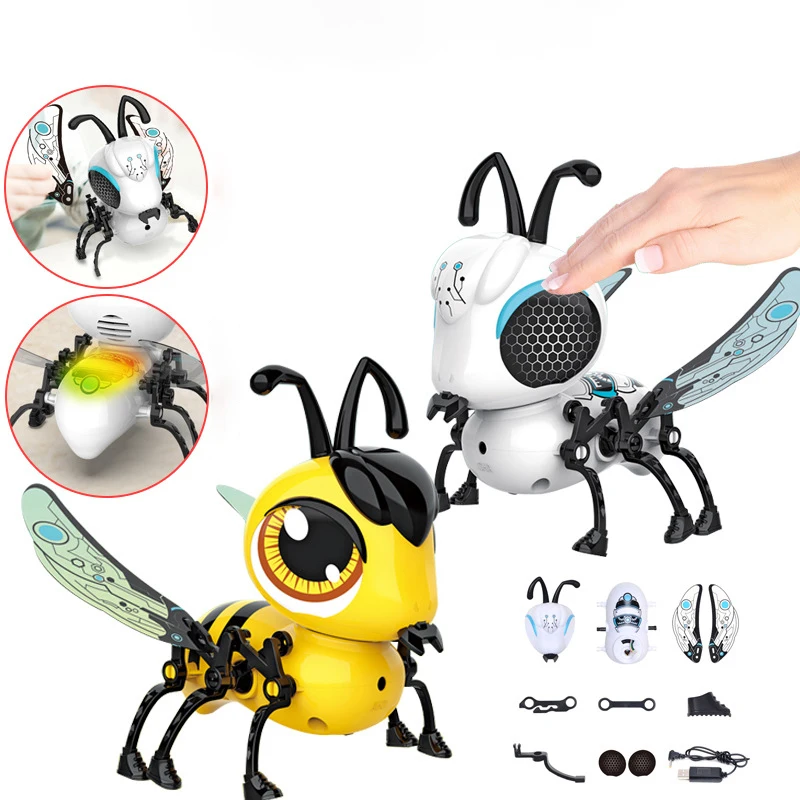 Assemble Toys Robots Wisdom Bee Animal Model Electric Robot Action Sound Touch - £43.40 GBP