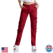 OCHENTA Women's Cotton Cargo Work Pants High Waisted Travel Hiking Baggy - $59.45