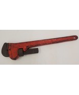 Vintage Rigid Heavy Duty Pipe Wrench Ridge Tool Co Elyria Ohio USA 18&quot; Red - $19.60