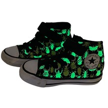 Converse High Top Green Black Bug Print toddler size 6 Glow in the Dark 770717F - $31.67